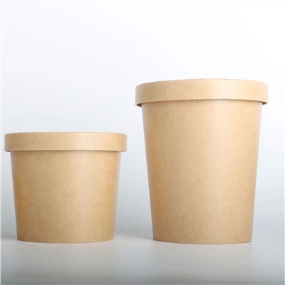 Одноразовые стаканчики для мороженого из крафт-бумаги